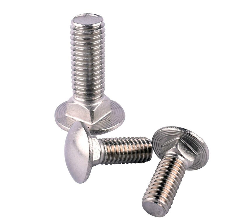 KOSJETHAS Store براغي عربة 1/2-13 x 1" ، رأس دائري ورقبة مربعة ، فولاذ مقاوم للصدأ 304 18-8 ، خيوط خشنة UNC كاملة ، كمية 4 قطع - Image 1